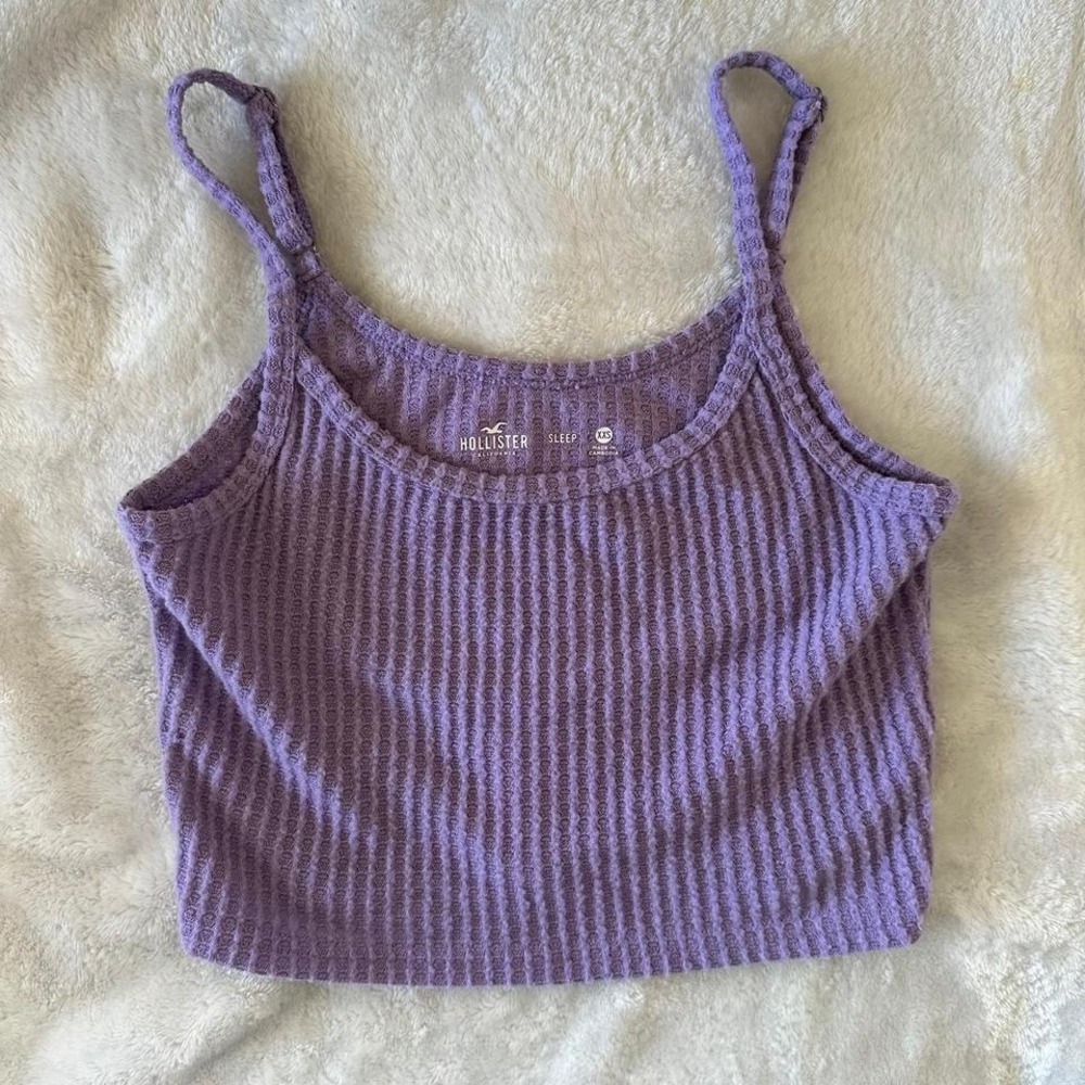 Purple Hollister women's cropped tank top‎